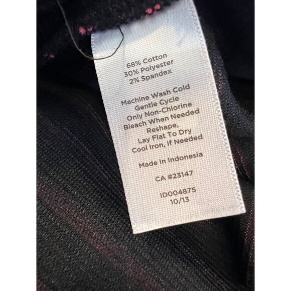 Talbots Ponte knit Work Dress Navy Blue Stripe 12P - Picture 6 of 7